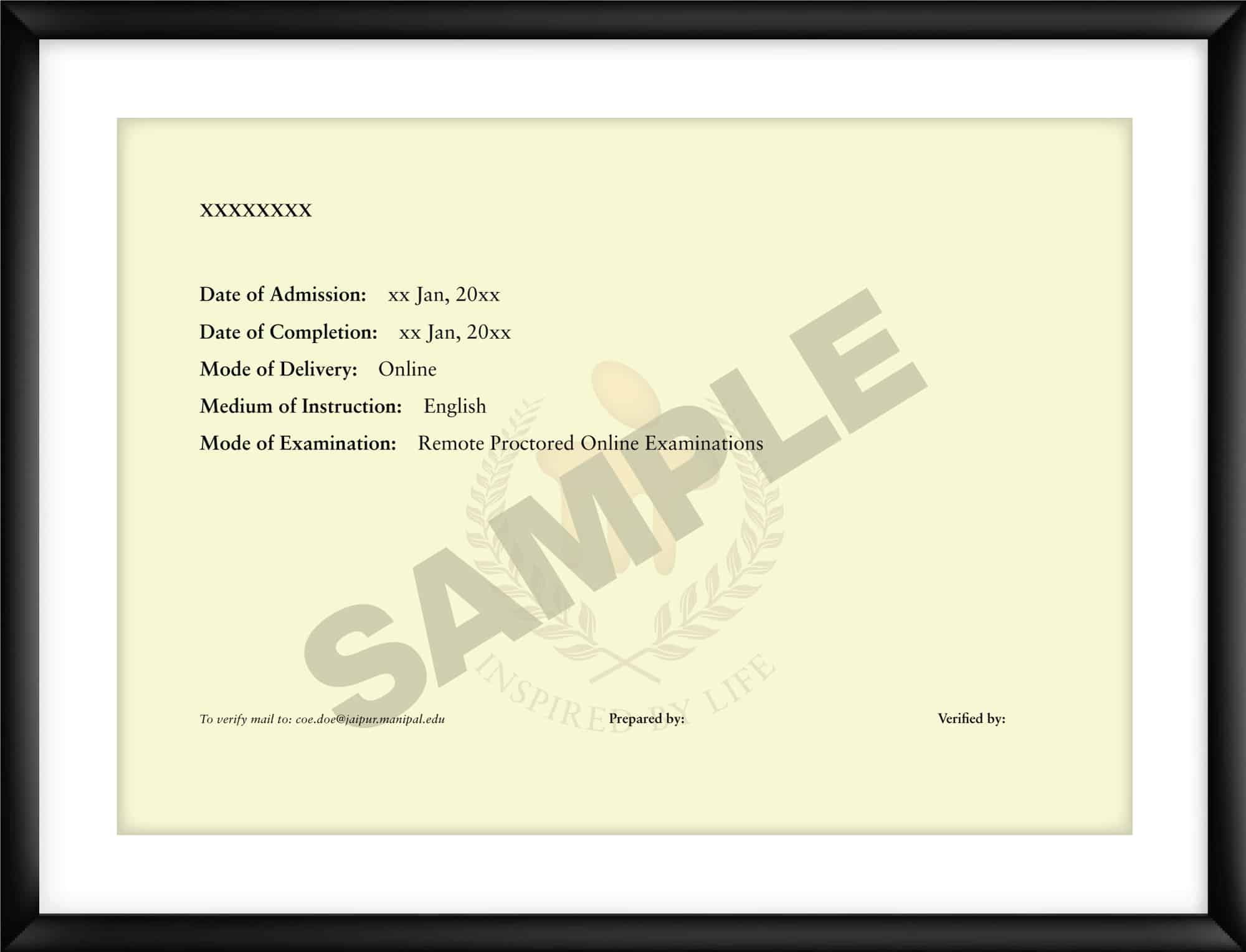 Certificate Back